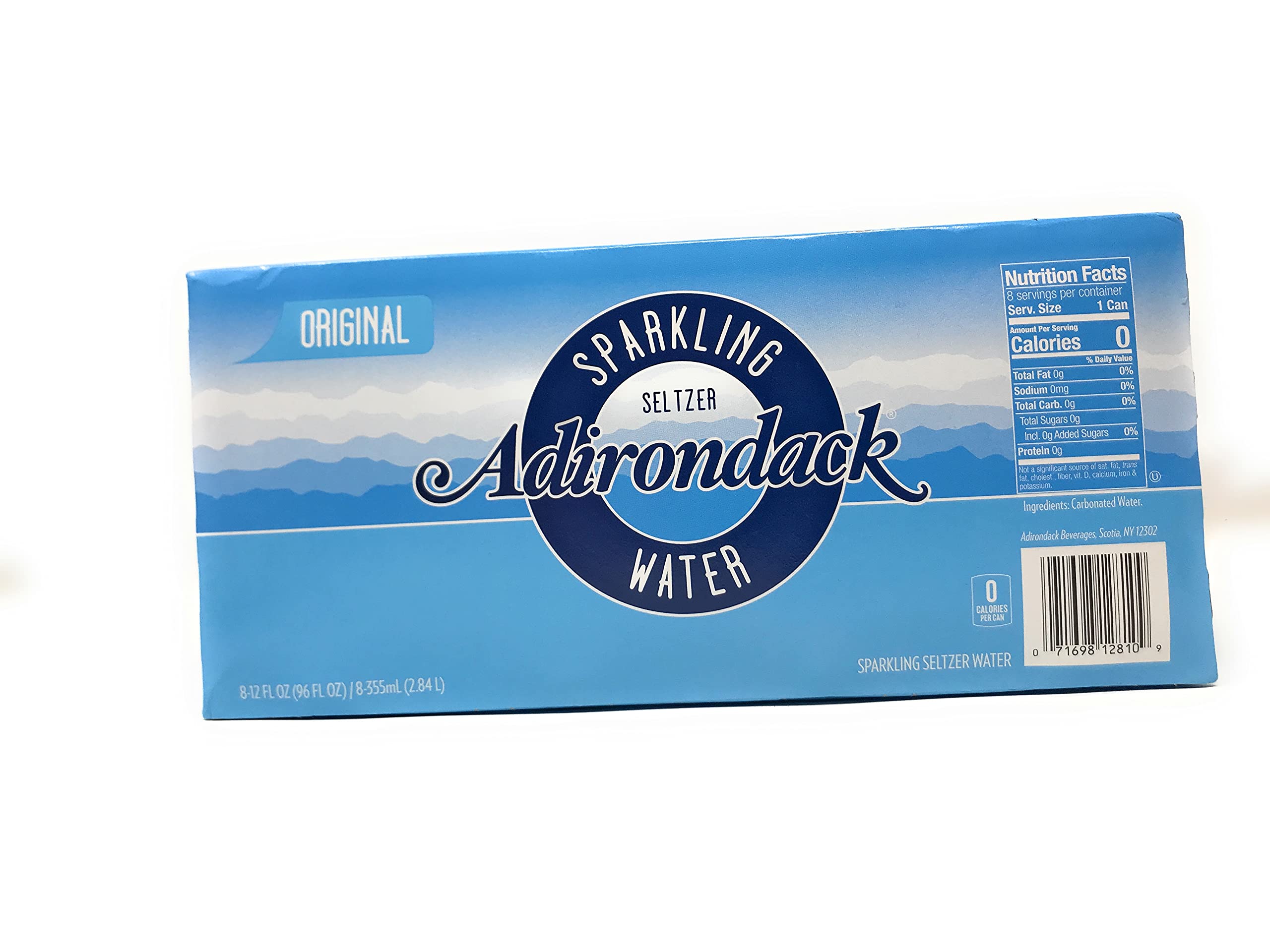 ADIRONDACK BEVERAGES Plain Seltzer Water 8 Pack (12 Fl Oz Cans) - Refreshing Sparkling Water for Hydration, Parties & Healthy Lifestyle