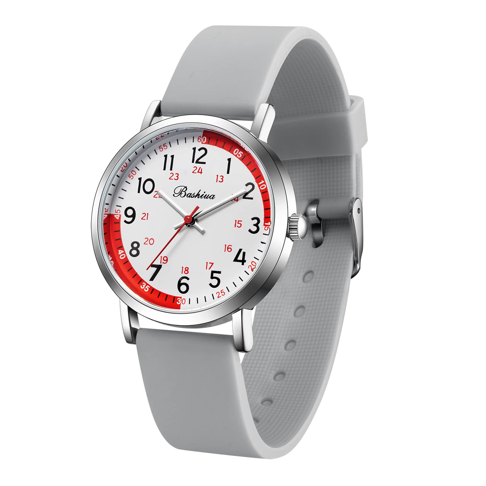 BOSHIYA Medical Nurse Watch with Second Hand - Waterproof, Easy to Read Digital Watch for Doctors, Nurses & Students - Soft Silicone Band for Men & Women - Perfect for Hospital Shifts, Clinical Use & Healthcare Professionals