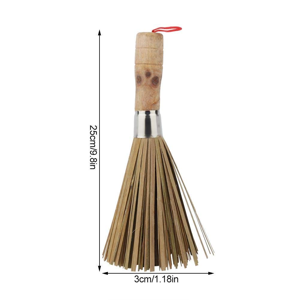 Bamboo Dish Brush with Long Handle - Eco-Friendly Kitchen Scrubber for Pots, Pans & Dishes - Strong Cleaning Power for Tough Stains - Perfect for Daily Dishwashing and Kitchen Cleaning