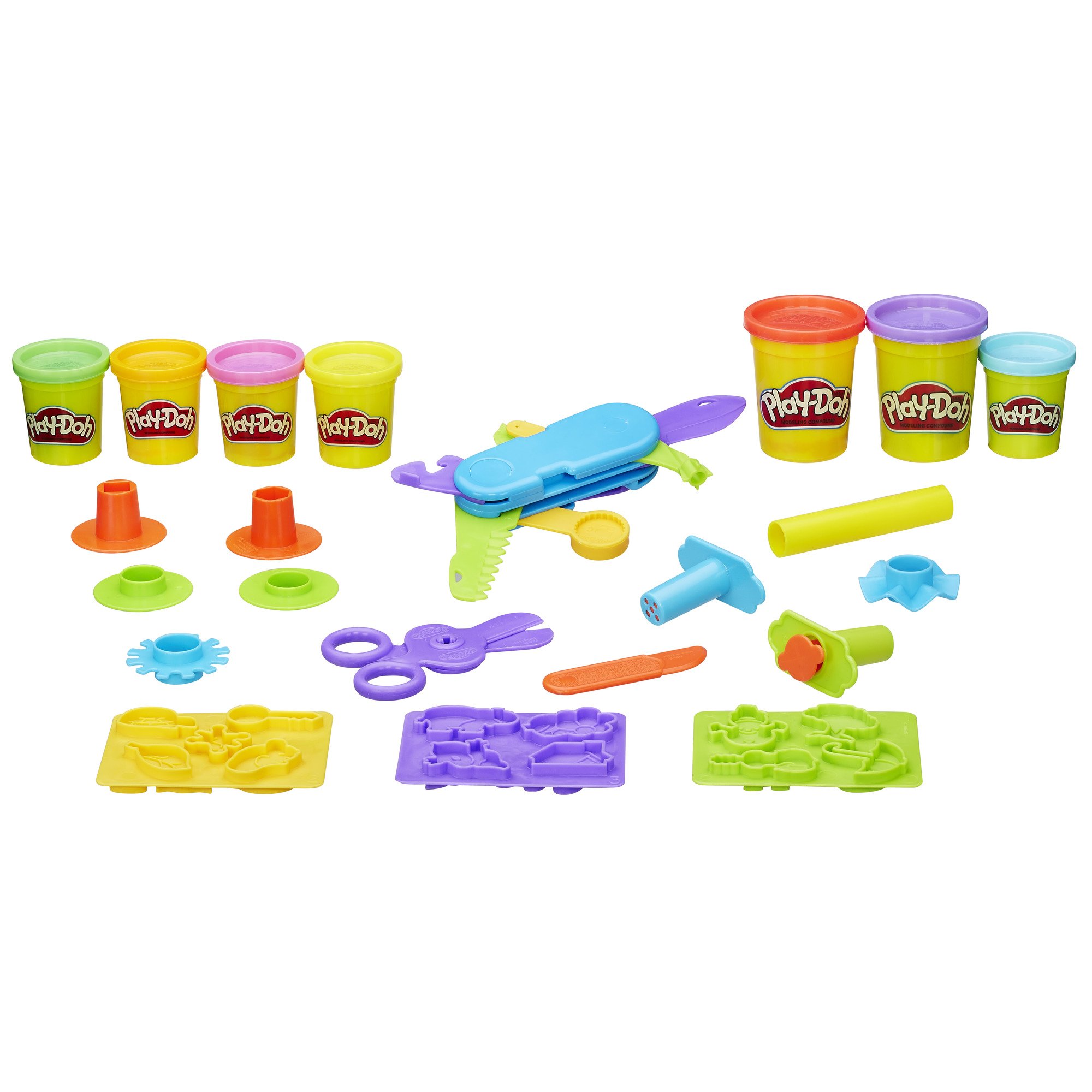 Play-Doh Toolin' Around Play Toy Set - 10-Piece Modeling Clay Kit for Kids, Creative Arts & Crafts, DIY Fun for Toddlers & Preschoolers - Perfect for Birthday Gifts, Classroom Activities & Sensory Play