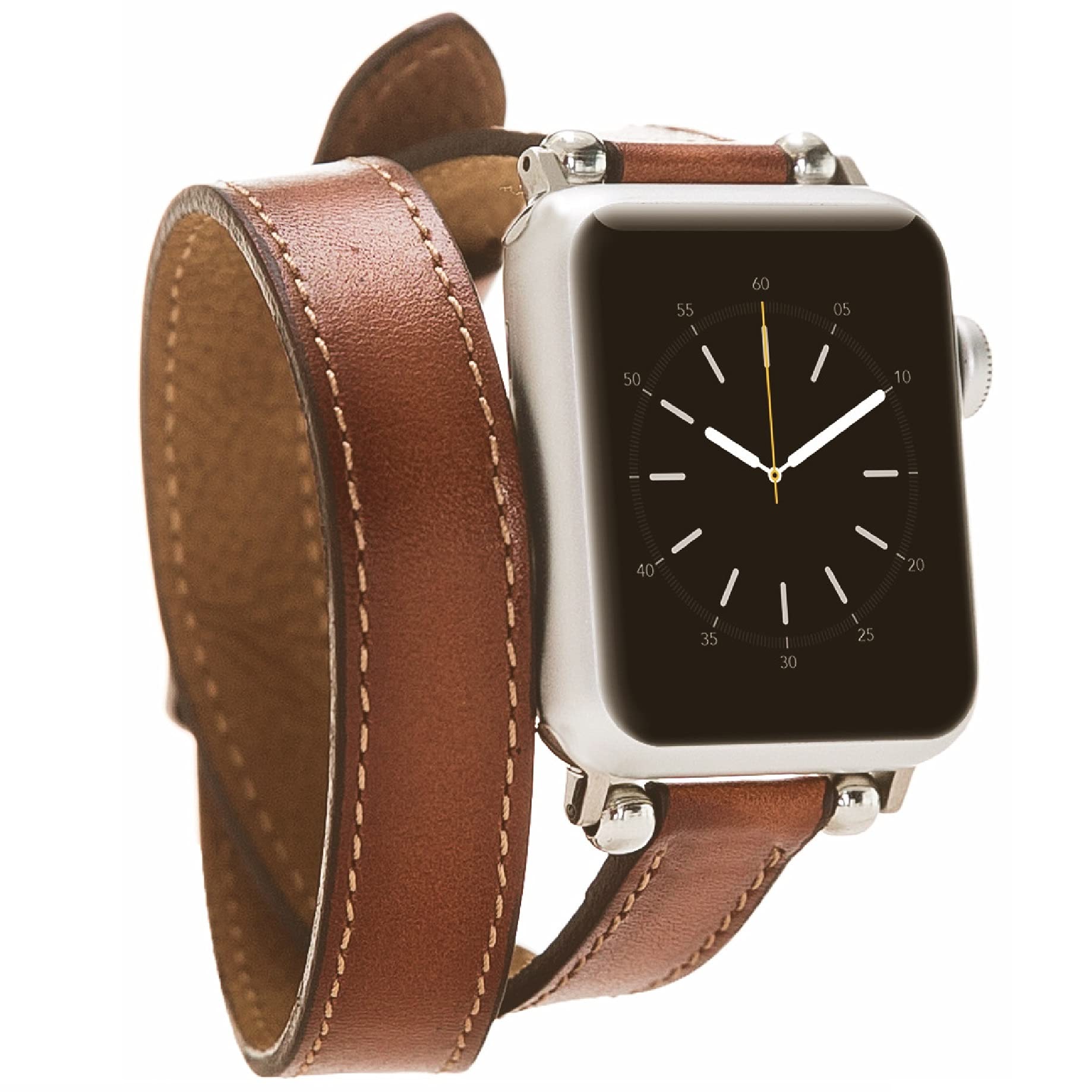 Handmade Ultra Slim Leather Apple Watch Bands for Women - Double Tour & Quick Release Strap Compatible with All Apple Watch Series (38mm/40mm/41mm & 42mm/44mm/45mm) - Perfect for Workouts, Office & Everyday Fashion Accessory
