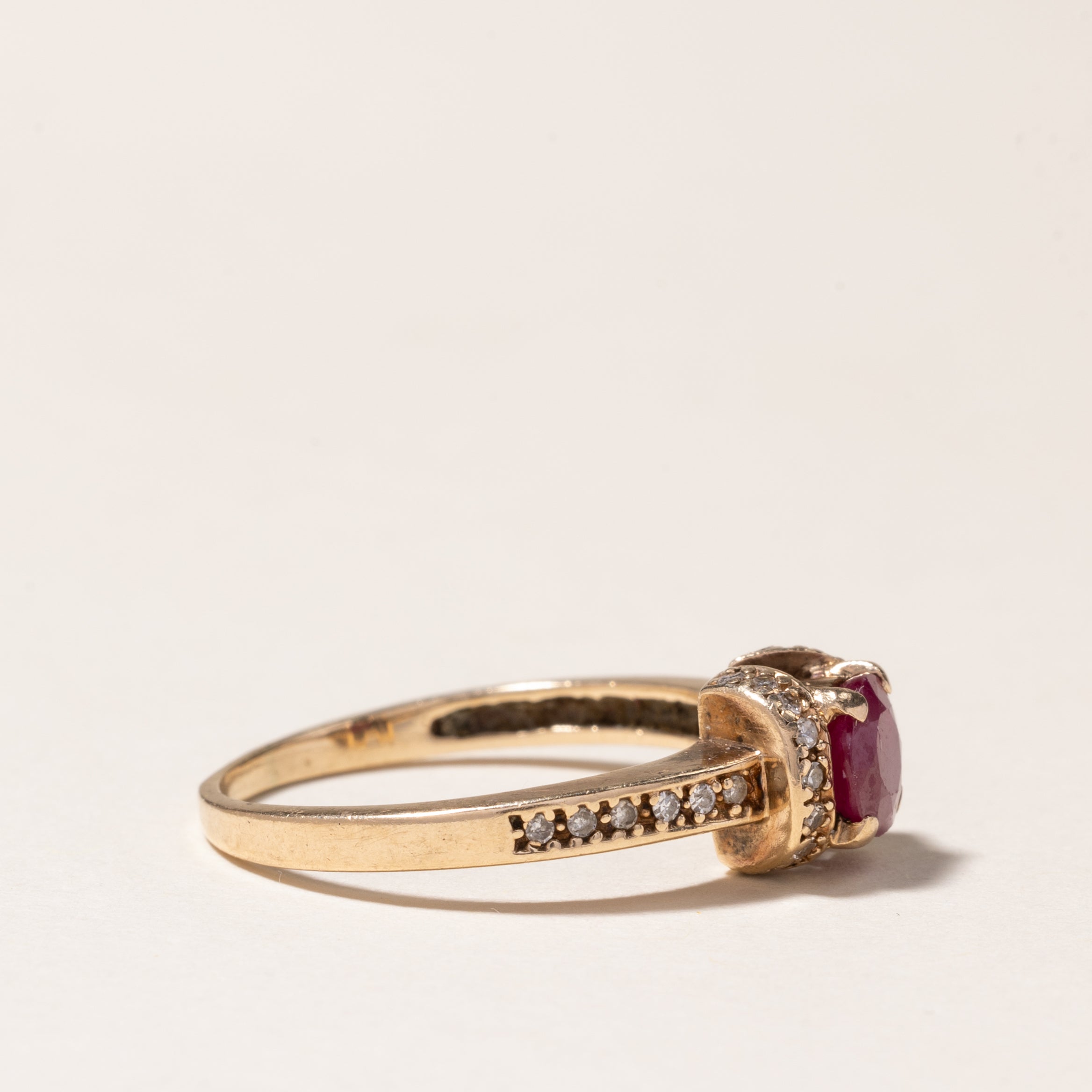 10K Ruby and Diamond Ring - 1.00ct Ruby with 0.15ctw Diamond Accents - Size 9.25 - Elegant Engagement, Anniversary or Gift Jewelry for Women