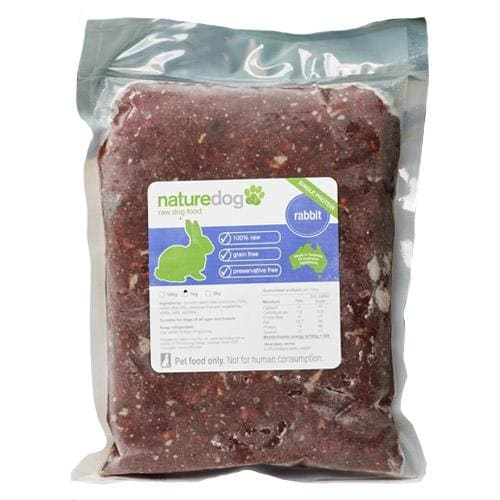 Premium Frozen Raw Dog Food - Natural Rabbit Recipe for Dogs, 2kg (4.4 lbs) | Grain-Free, High-Protein Diet for Optimal Canine Health | Perfect for Raw Feeding & Sensitive Stomachs
