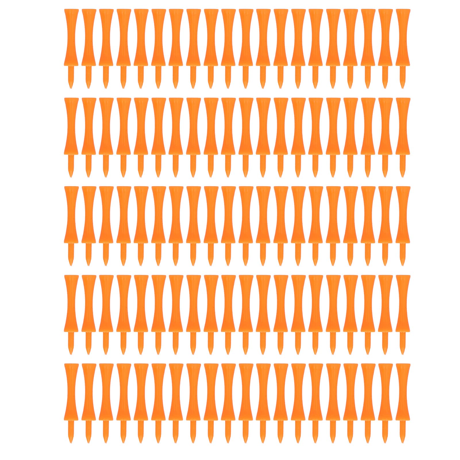 100Pcs Reusable Unbreakable Plastic Golf Tees - Professional Height Control Castle Tees (70mm) for Driving Range & Golf Course Practice - Bulk Pack for Golfers & Driving Range Use