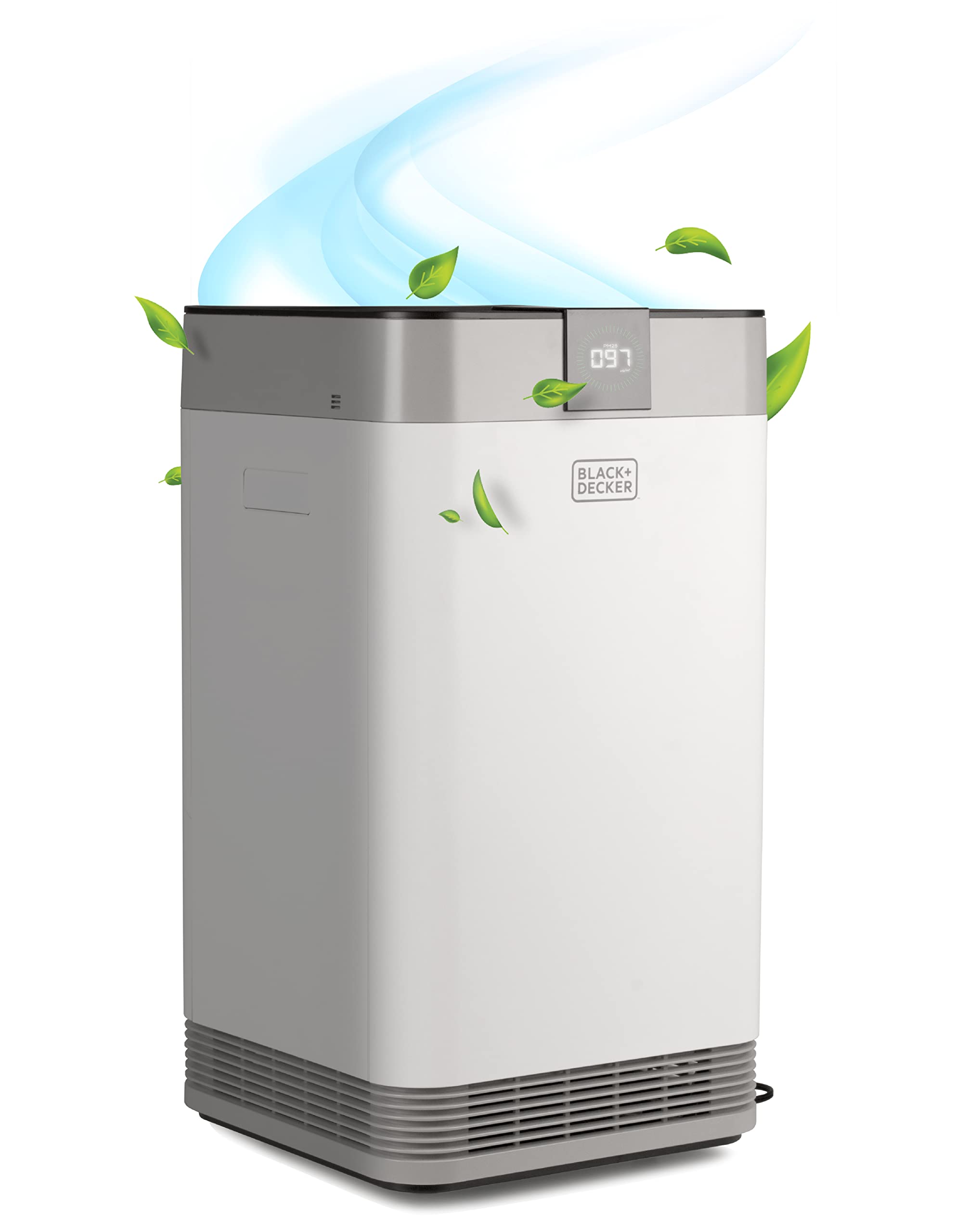 BLACK+DECKER BAPUV350 HEPA Air Purifier for Large Rooms up to 2,520 Sq. Ft - 4-Stage Filtration System with Ozone Filter - ENERGY STAR Certified White Air Cleaner - Perfect for Bedrooms, Living Rooms and Offices