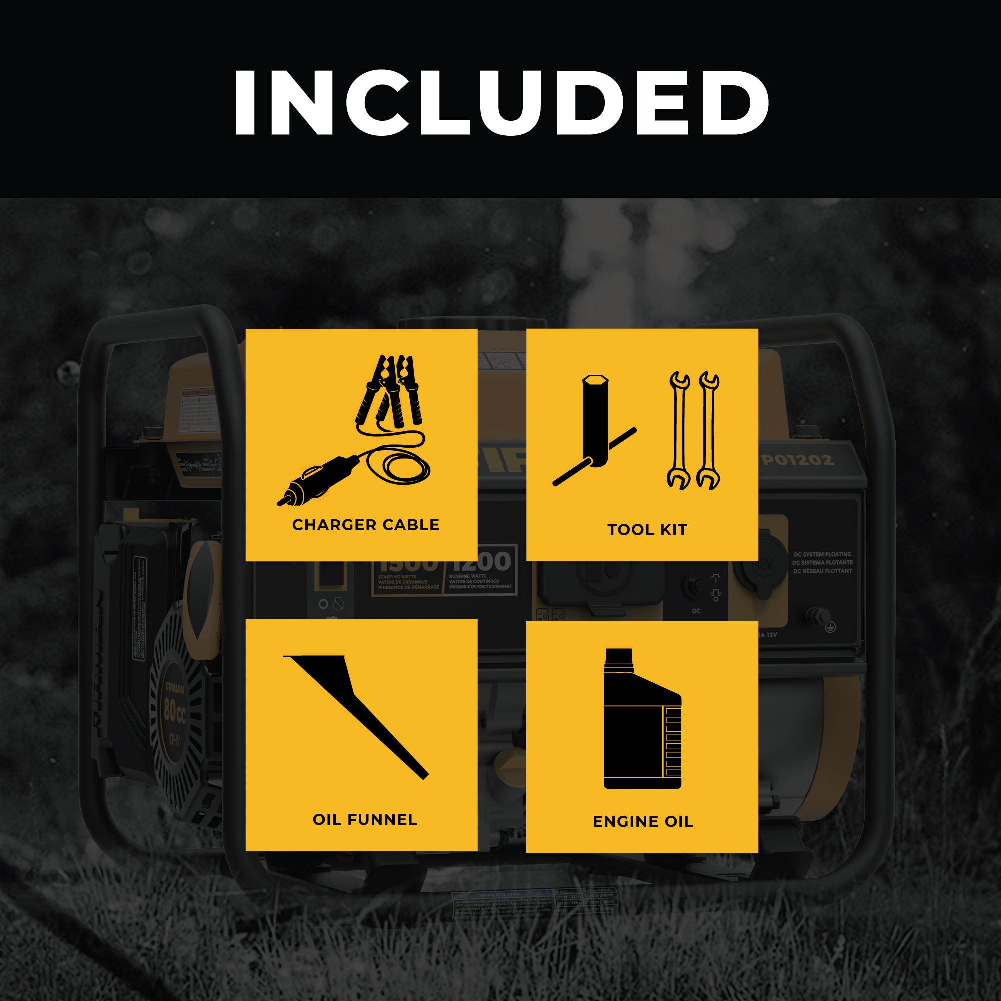 1500W Portable Gas Generator with Recoil Start - Reliable Power for Camping, Emergencies & Outdoor Activities