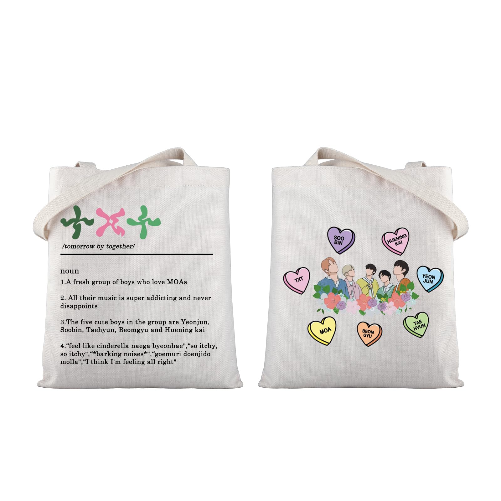 TXT K-Pop Canvas Tote Bag - Official Merchandise for Fans, Music Lovers & K-Pop Enthusiasts - Perfect for Concerts, Shopping & Daily Use