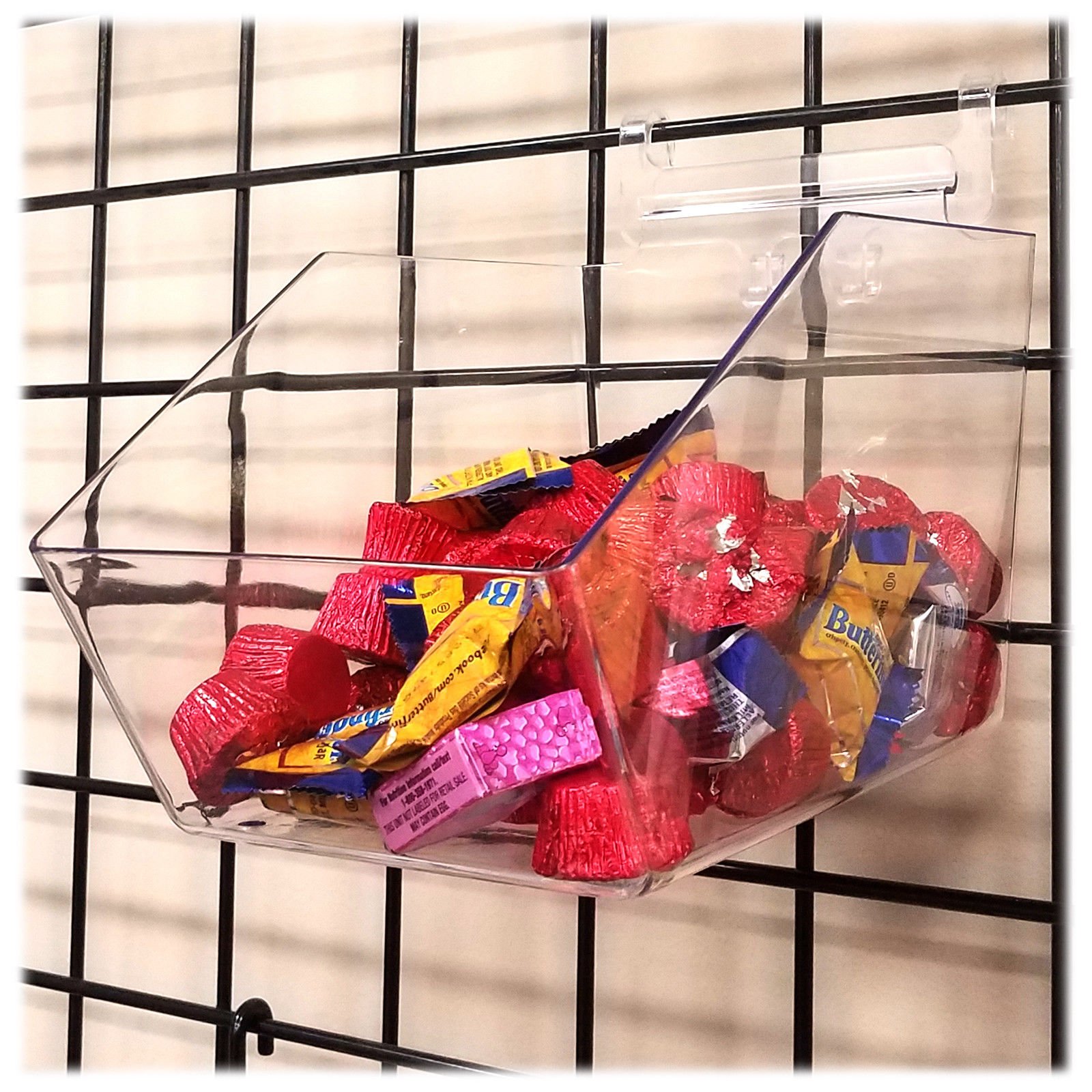 Clear Acrylic Gridwall Bins - 6
