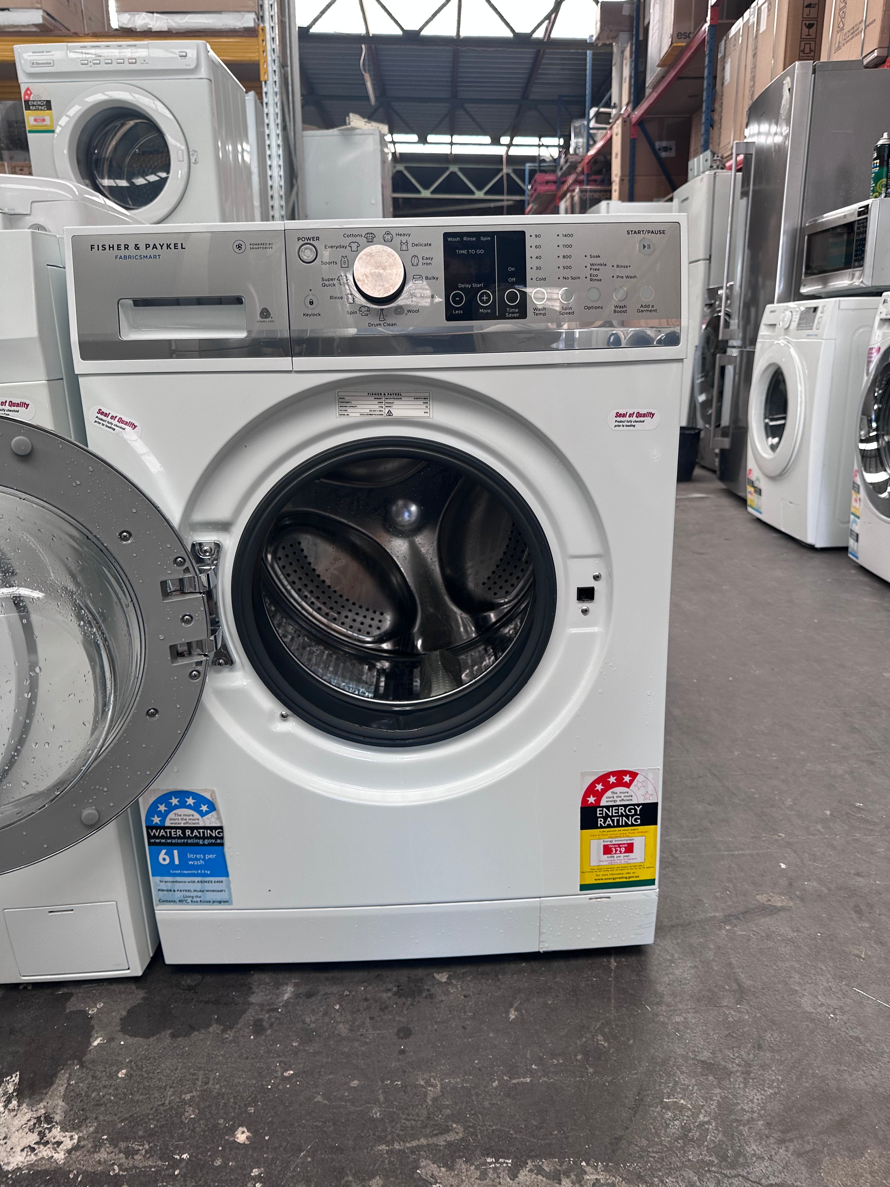 Refurbished Fisher & Paykel FabricSmart 8.5kg Front Load Washing Machine - Energy Efficient, Quiet Operation for Apartments & Small Homes