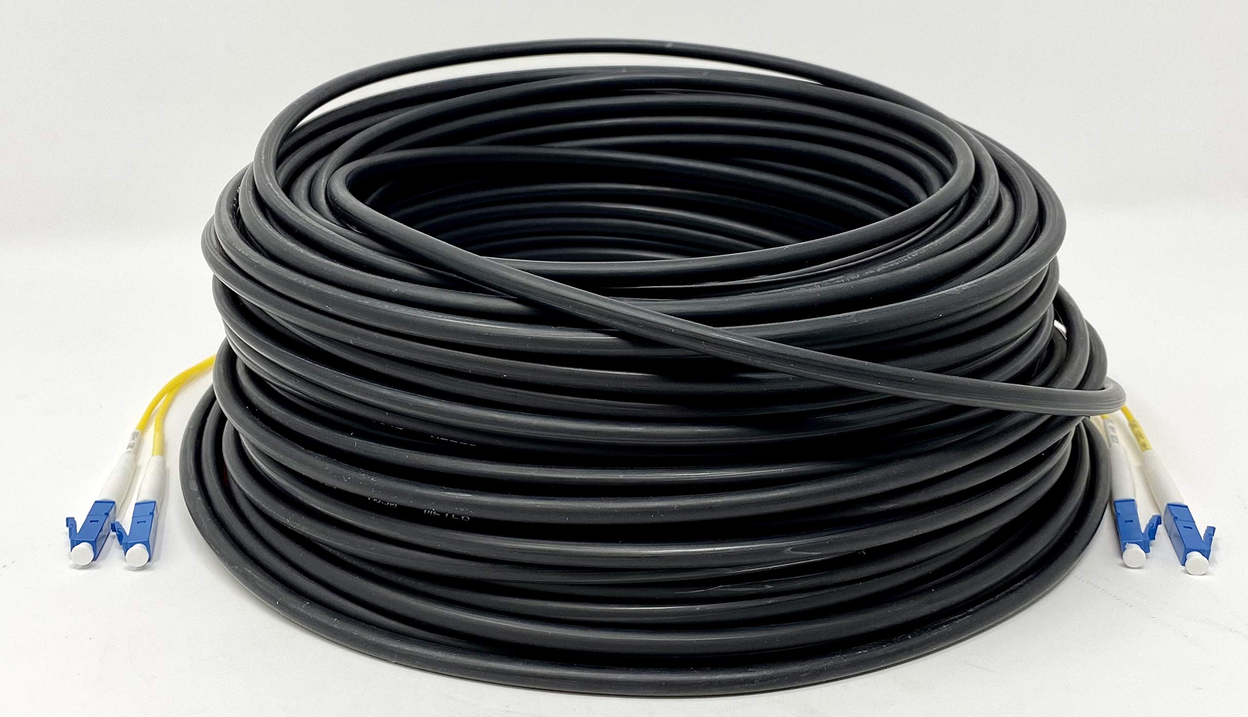 RiteAV Direct Burial Outdoor LC-LC 2-Strand Single Mode Fiber Optic Cable (9/125) - 50M (164ft) - High-Speed Internet & Network Connectivity for Underground & Outdoor Installations