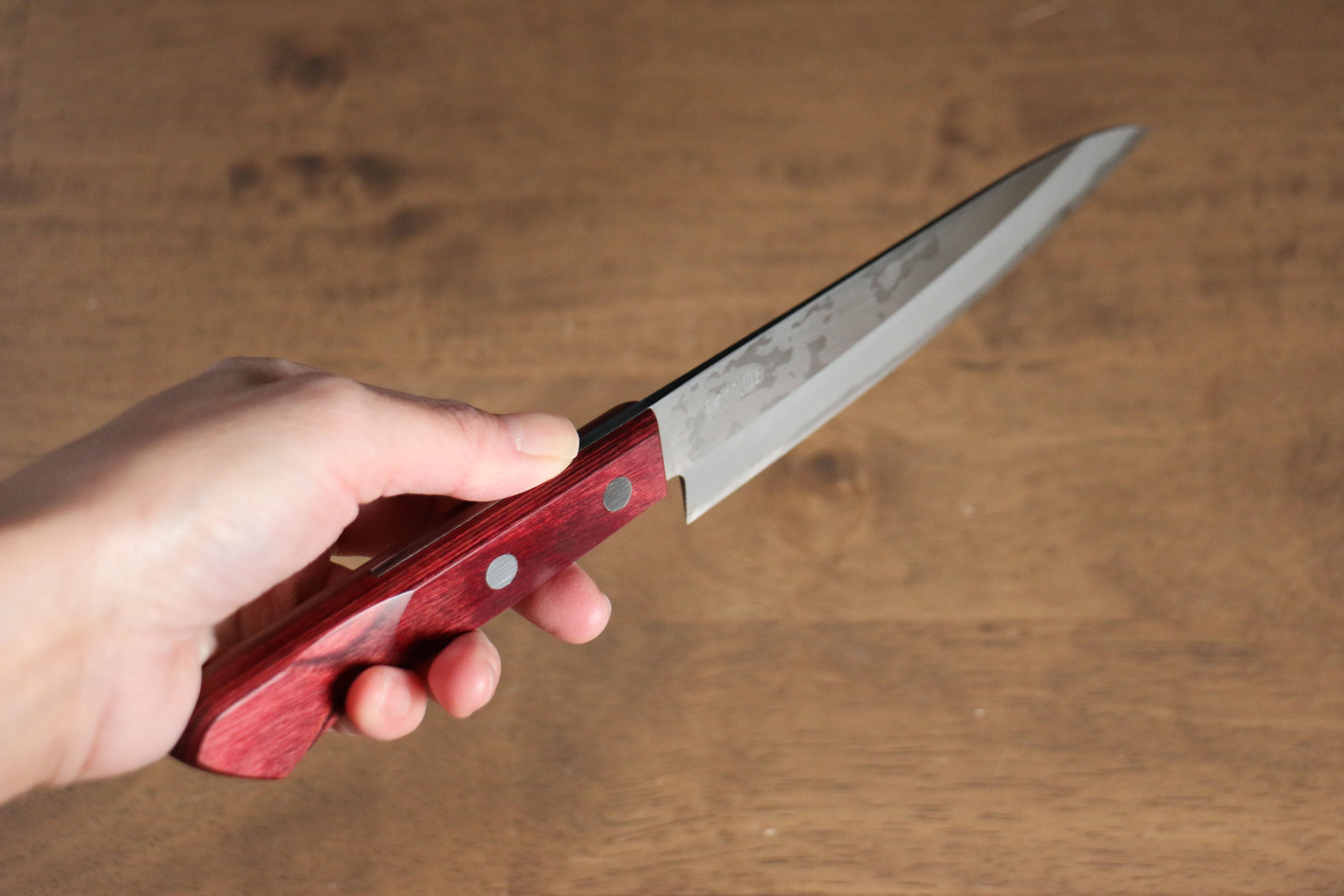 Nao Yamamoto White Steel No.2 Petty Utility Knife 150mm (6 Inch) - Red Pakkawood Handle - Japanese Kitchen Knife for Slicing, Peeling & Precision Cutting - Perfect for Chefs & Home Cooking
