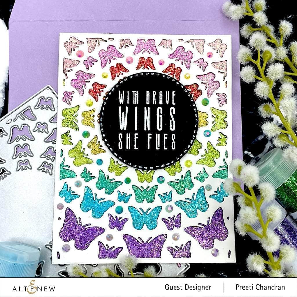 Radial Butterflies Cover Die - Scrapbooking, Card Making, DIY Craft Projects for Home Decor and Gift Wrapping