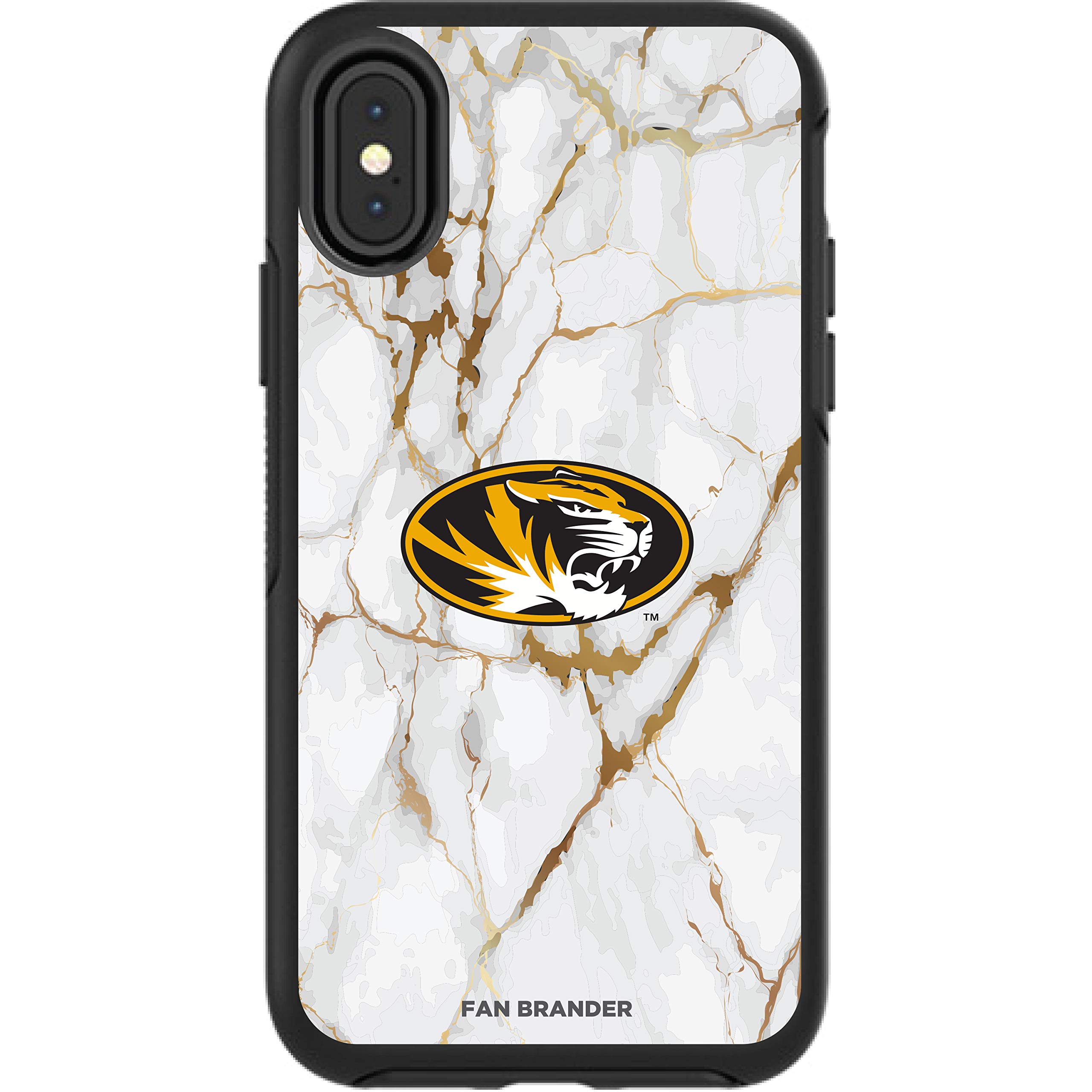 NCAA OtterBox Symmetry Phone Case Compatible with Apple iPhone - White Marble Design | Durable Protection for Everyday Use & Sports Fans