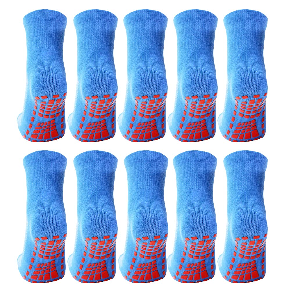 Non-Slip Toddler Socks with Grips - 10 Pack Bulk Baby Socks for Boys & Girls - Perfect for Trampoline, Playtime & Indoor Activities