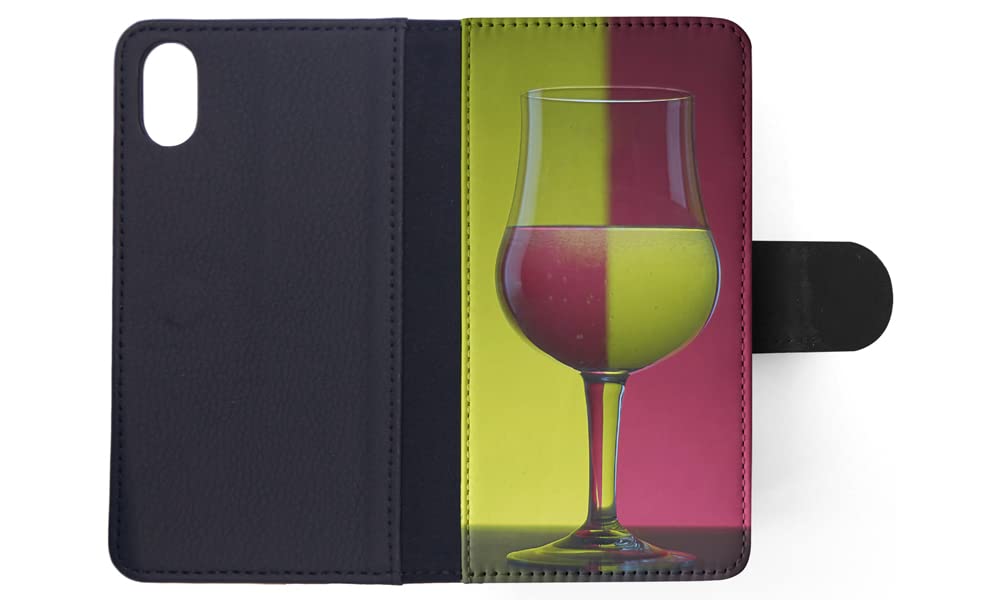 Premium Flip Wallet Phone Case with Wine Glass Holder for Apple iPhone X/Xs - Stylish & Functional Accessory for Parties, Travel, and Everyday Use