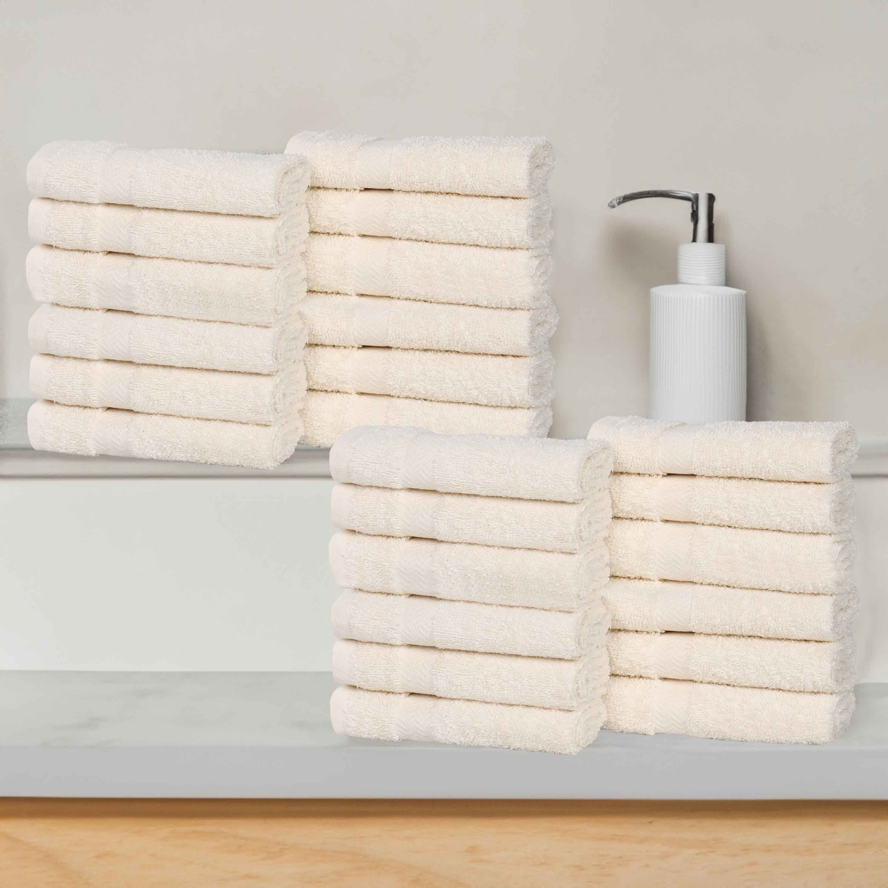 Franklin 100% Cotton Eco-Friendly 24-Piece Face Towel Set | Soft Absorbent Washcloths for Spa, Gym, Travel & Daily Skincare | Hypoallergenic Bath Towels