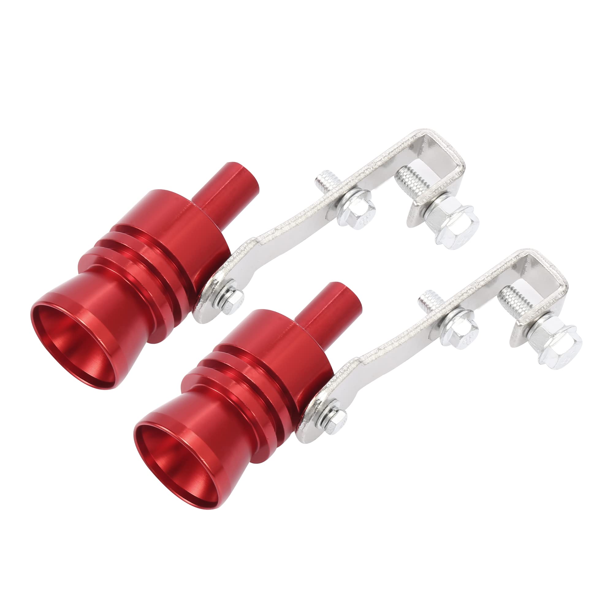 X AUTOHAUX 2-Piece Universal Turbo Whistle Exhaust Muffler - L Size Aluminum Alloy Pipe for Deep Car Roar Sound - Compatible with Most Vehicles - Perfect for Performance Upgrades & Car Enthusiasts