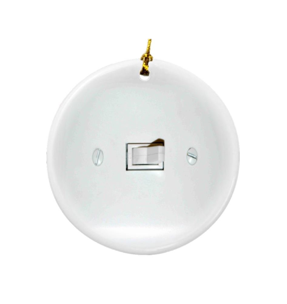 Funny Christmas Light Switch Cover - Round Porcelain Ornament for Home Decor