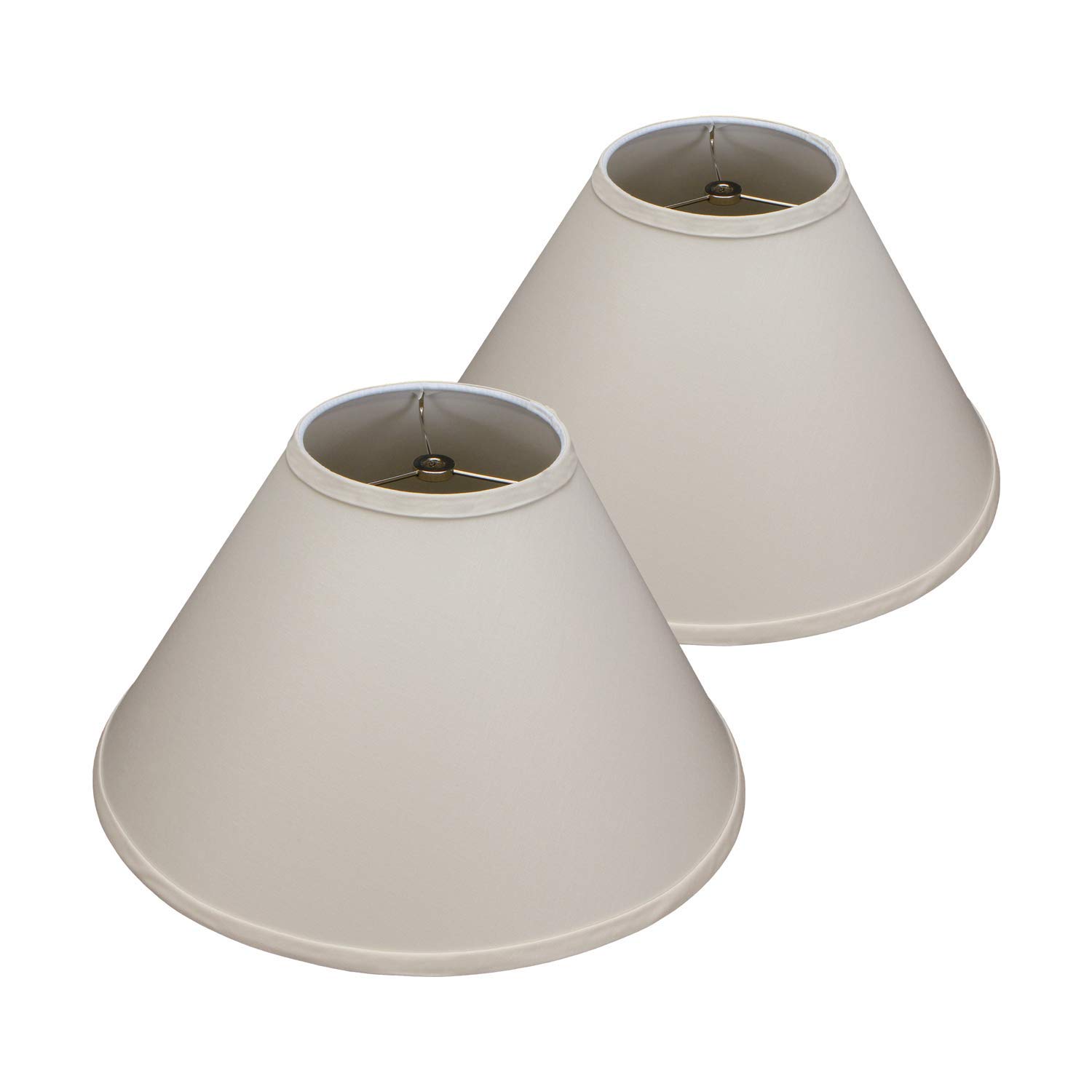 Premium Set of 2 Linen Ivory Lamp Shades - 6
