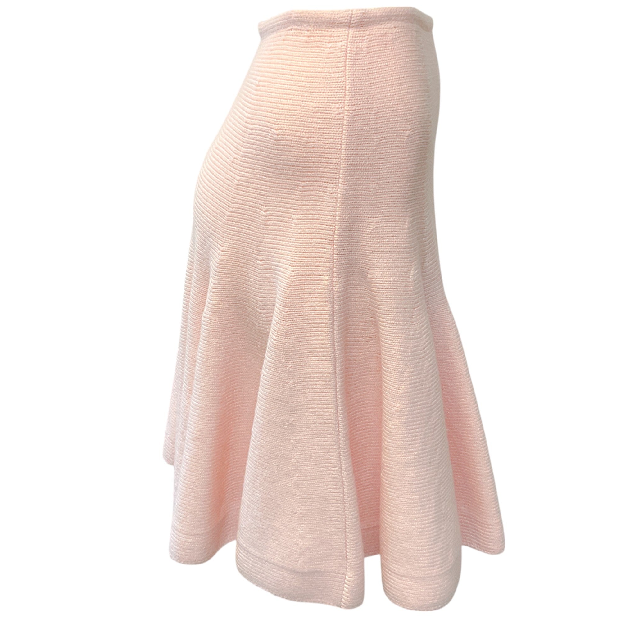 Adeam Pearl Blush Wendy Cotton Knit Skirt - Women's Casual Stretch Midi Skirt for Spring Summer Outfits, Office Wear & Date Nights