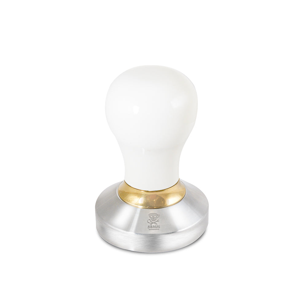 Premium 5-in-1 Espresso Tamper - Professional Coffee Tool for Baristas & Home Brewing (White) | Perfect for Espresso Machines, French Press & Coffee Making Gifts