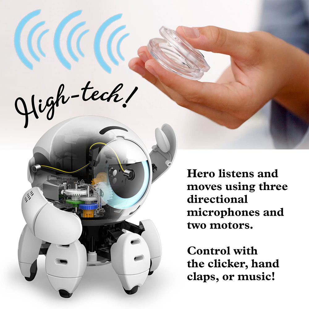 Hero Sound Sensing Robot - Interactive STEM Toy for Kids, Educational Science Kit with Voice Control & Motion Detection - Perfect for Learning Robotics & Coding at Home or School
