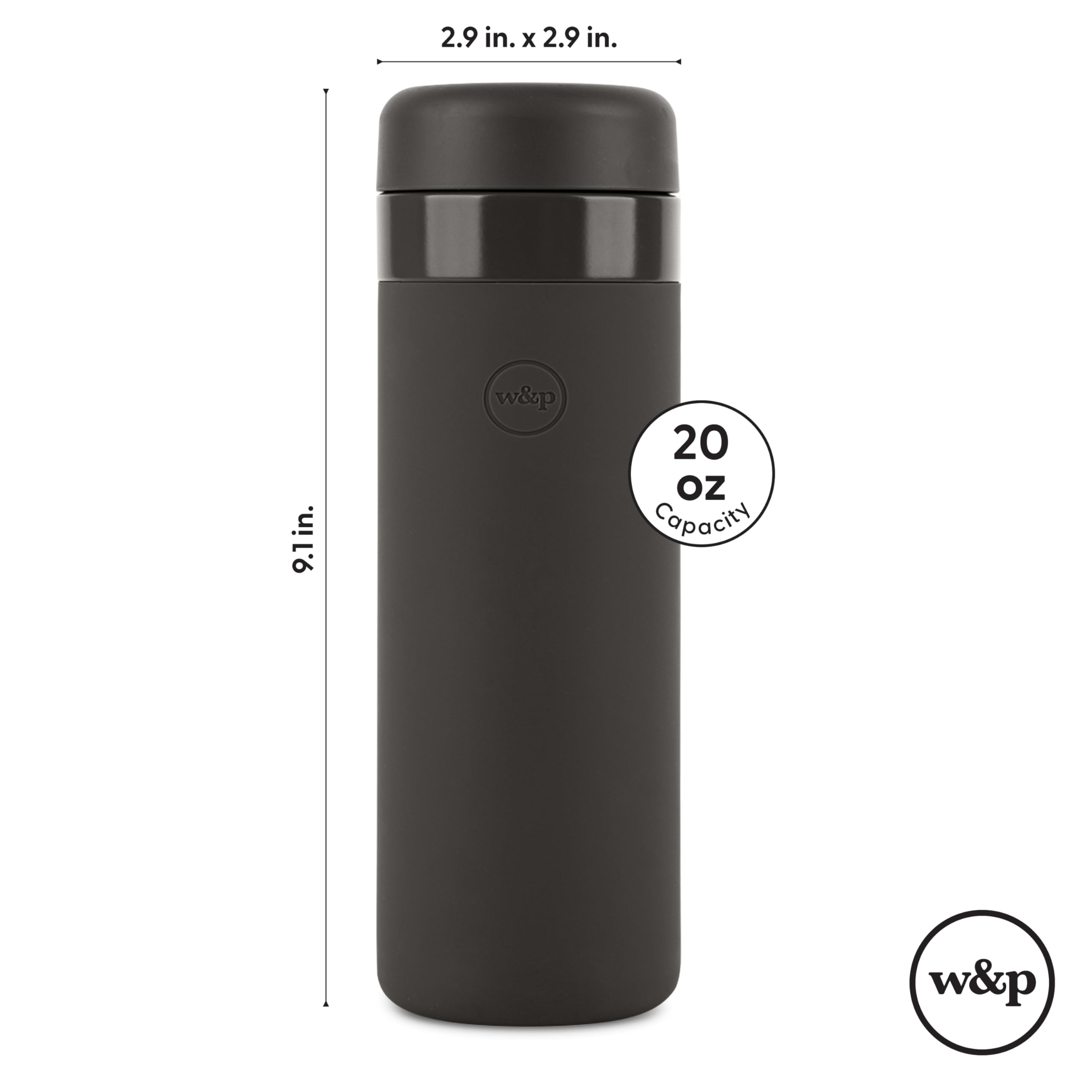 W&P Porter Insulated Bottle 20 oz - Ceramic Coated Vacuum Flask for Coffee, Tea & Water | Wide Mouth, Dishwasher Safe | Cream Terrazzo Design | Perfect for Office, Gym & Outdoor Adventures