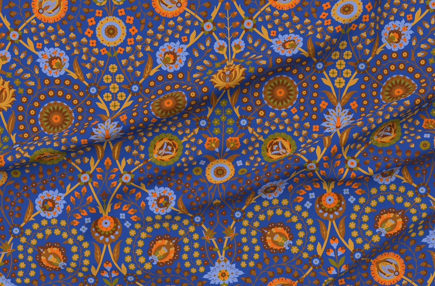 Asian Renaissance Persian Printed Minky Fabric by The Yard - Soft & Durable Spoonflower Fabric for Sewing Baby Blankets, Quilt Backing & Plush Toys - Perfect for DIY Crafts, Nursery Decor & Cozy Home Projects