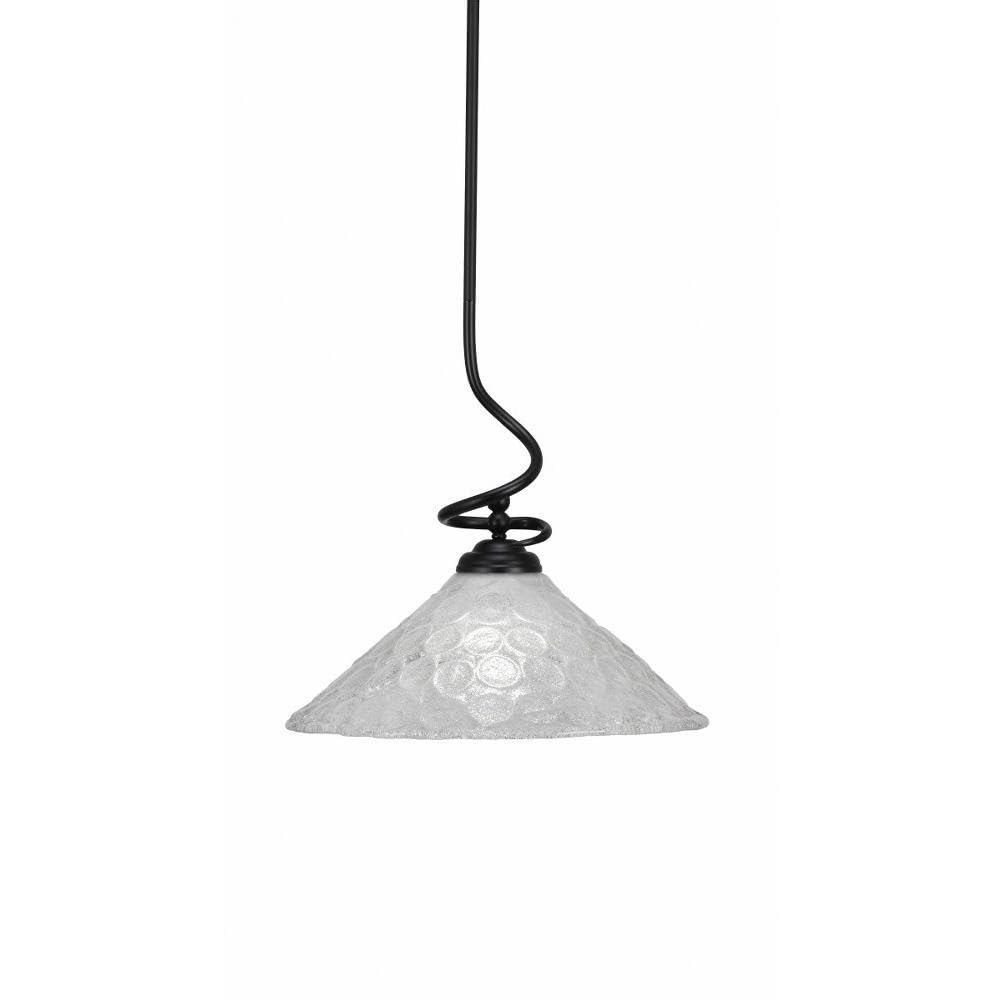 Toltec Lighting Capri 1-Light Matte Black Pendant Light Fixture (900-MB-411) - Perfect for Kitchen Island, Dining Room, or Entryway Lighting