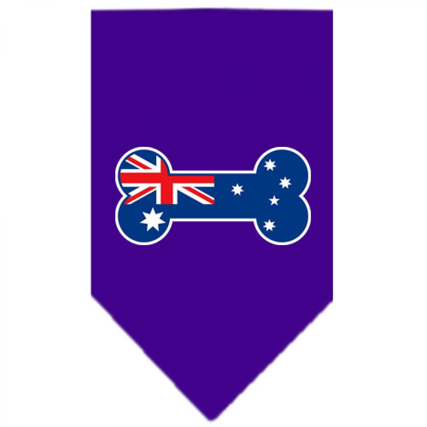 Australian Flag Bone Print Dog Bandana - Purple Small Pet Bandana for Dogs & Cats - Perfect for Holidays, Parties & Outdoor Adventures