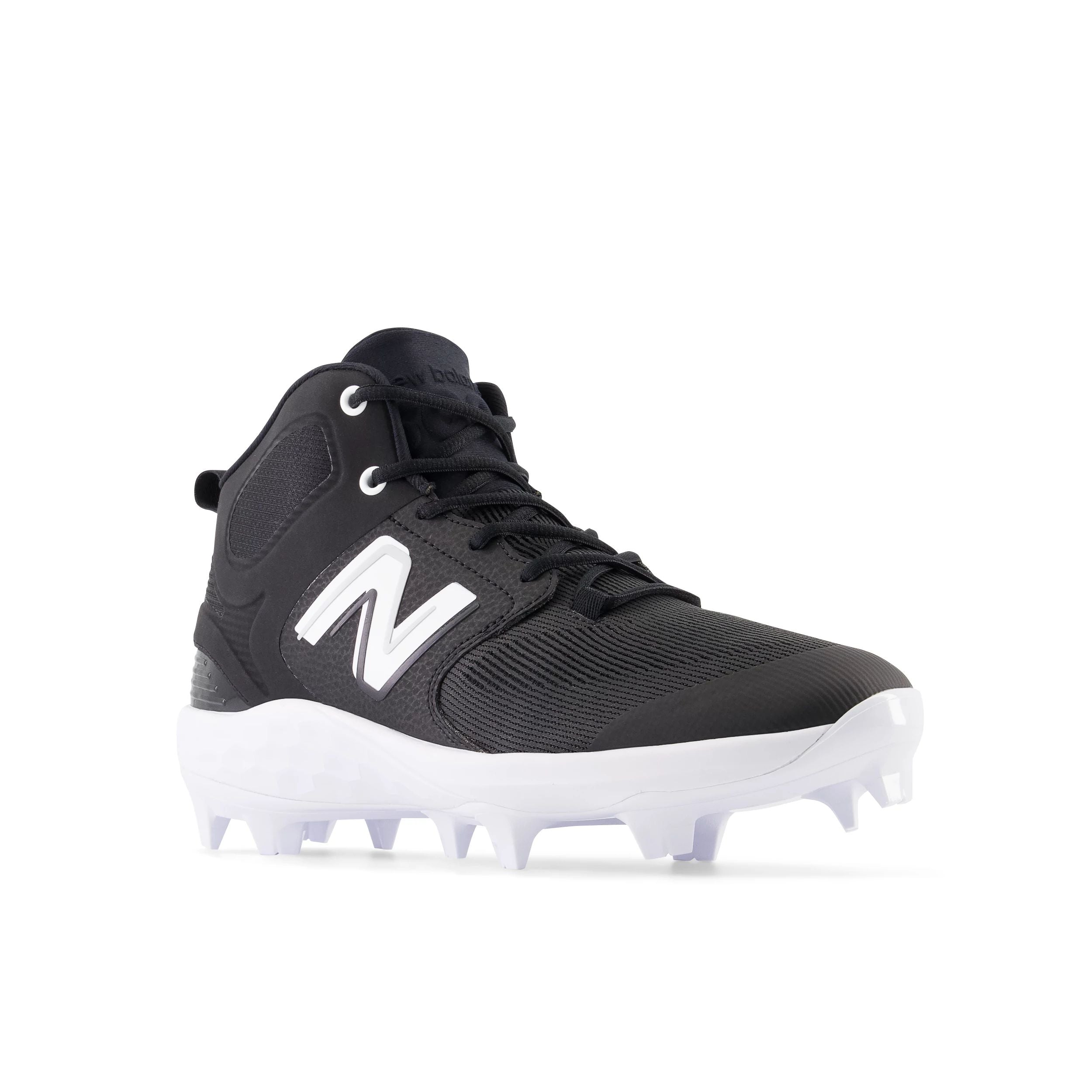 New Balance Fresh Foam 3000v6 Black/White Mid TPU Men's Soccer Cleats - Lightweight Football Shoes for Artificial Turf & Firm Ground - Perfect for Training & Matches