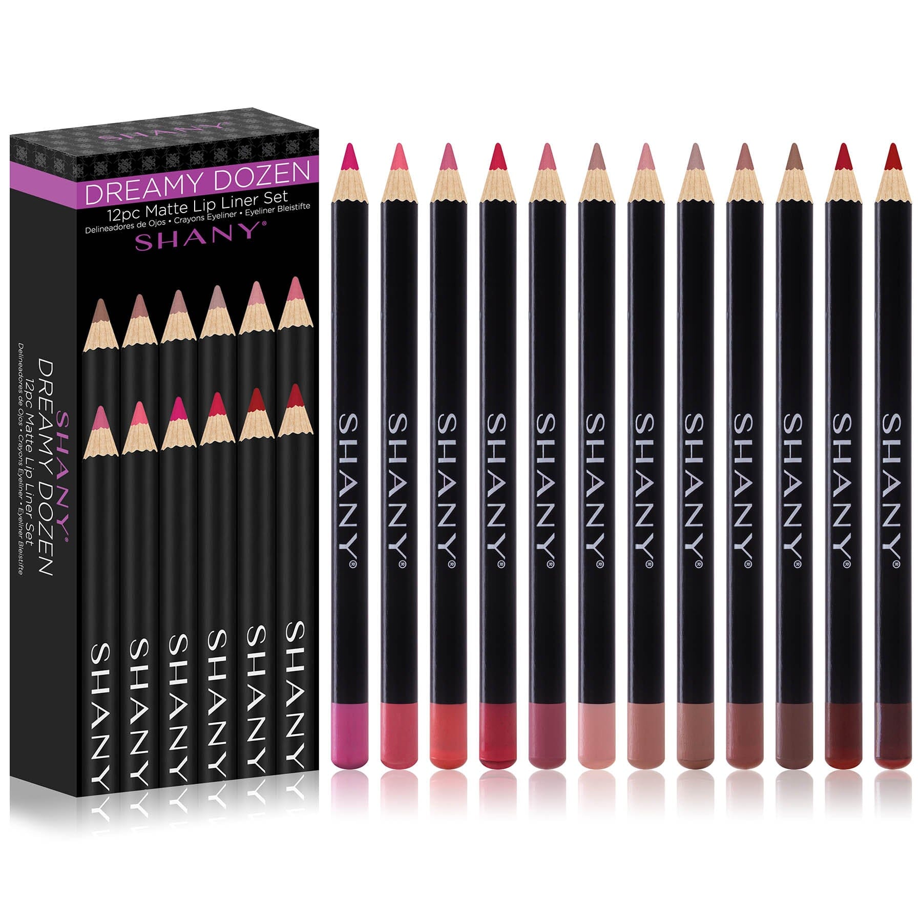 Dreamy Dozen Matte Lip Liner Set - 12 Long-Lasting Waterproof Lip Pencils for Precise Definition & All-Day Wear | Perfect for Makeup Artists, Bridal Looks & Everyday Glam