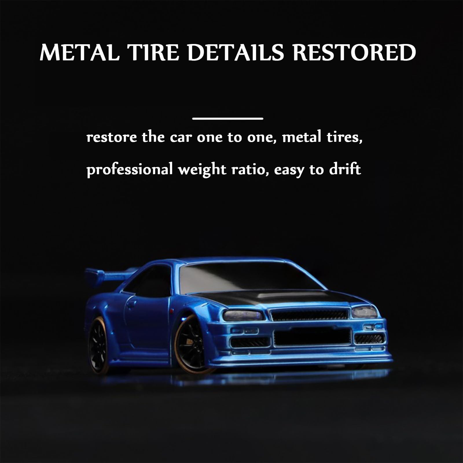 1/76 Scale Drifty Boyz RC Drift Car - Mini Remote Control Drifter with Vapor Slides for Tabletop Racing & Stunt Driving | Perfect for Indoor RC Car Racing, Kids Toys, and Hobby Enthusiasts