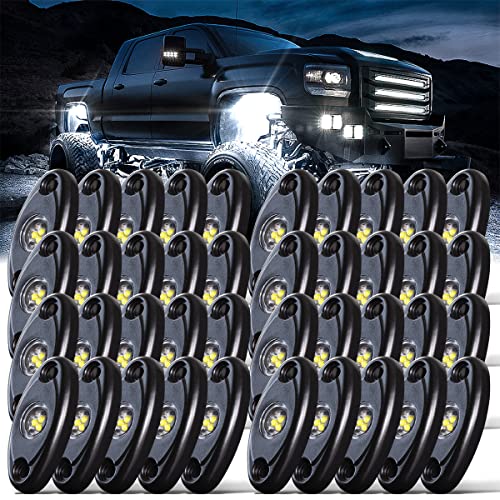 Pure White Rock Lights 40PCS