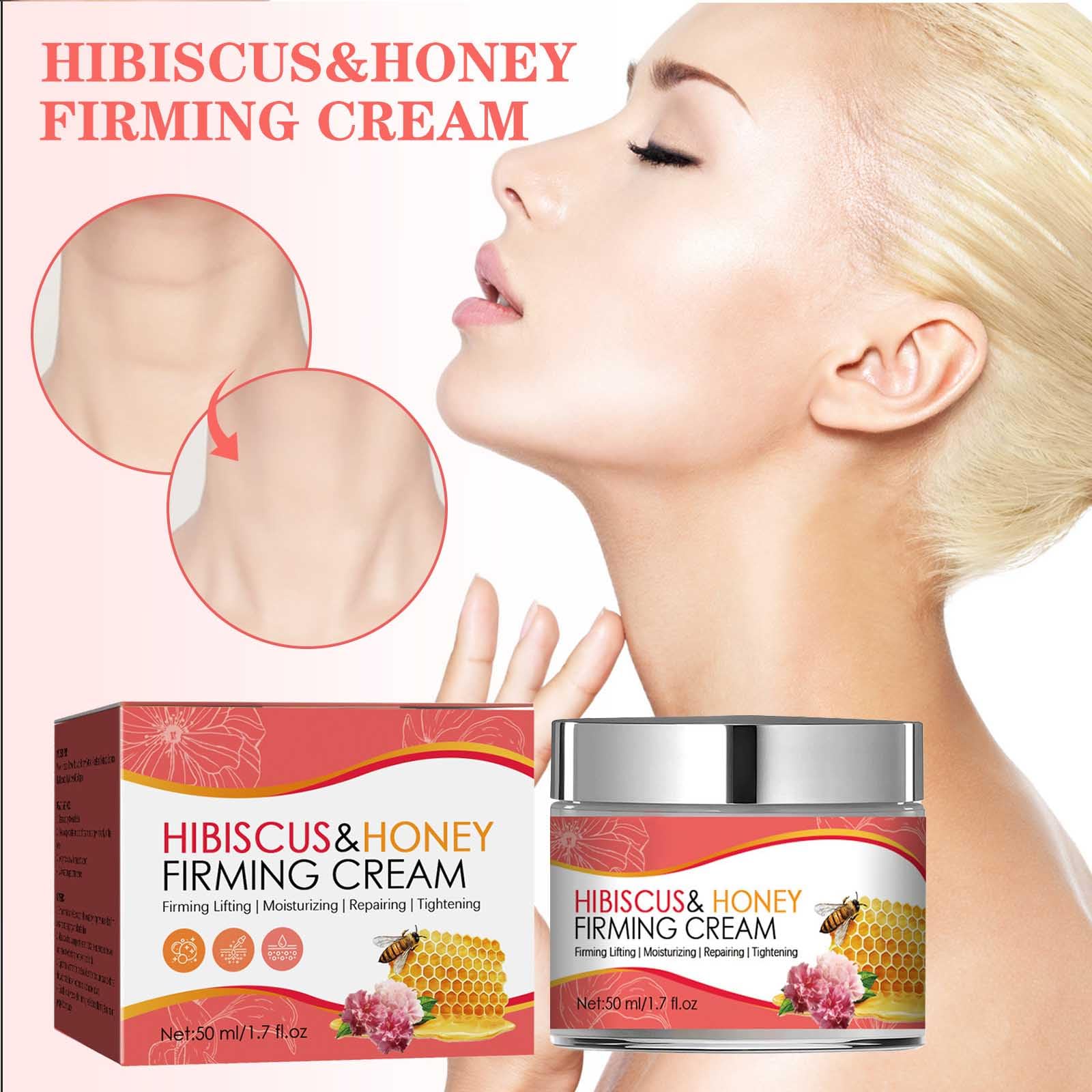 Hibiscus Honey Neck Firming Cream - Reduce Lines & Lift Skin for Daily Care
