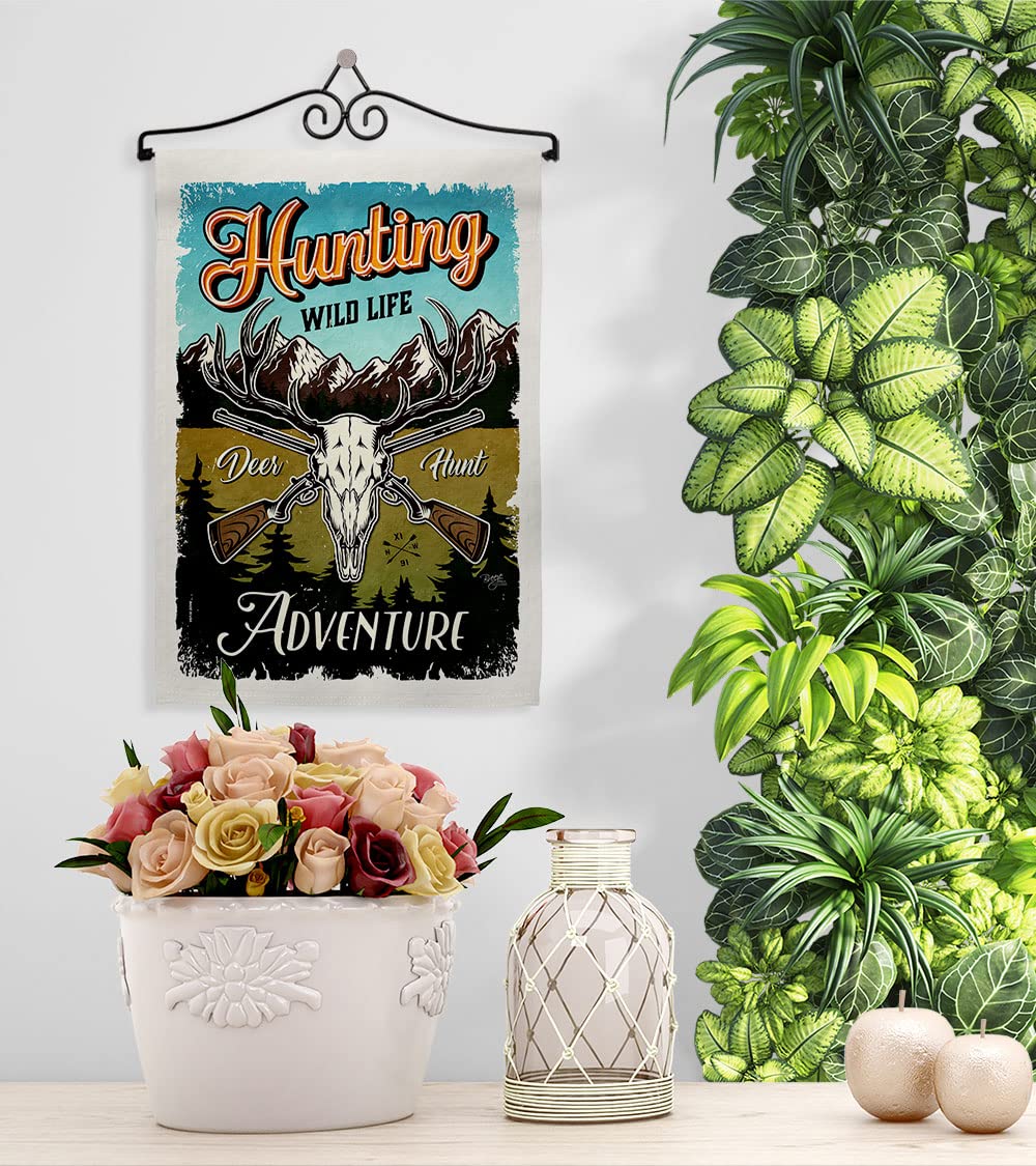 Wildlife Adventure Garden Flag Set - Double-Sided Outdoor Decor with Deer, Bear & Wolf Designs - Made in USA - Perfect for Yard, Farmhouse & Nature-Themed Home Decor