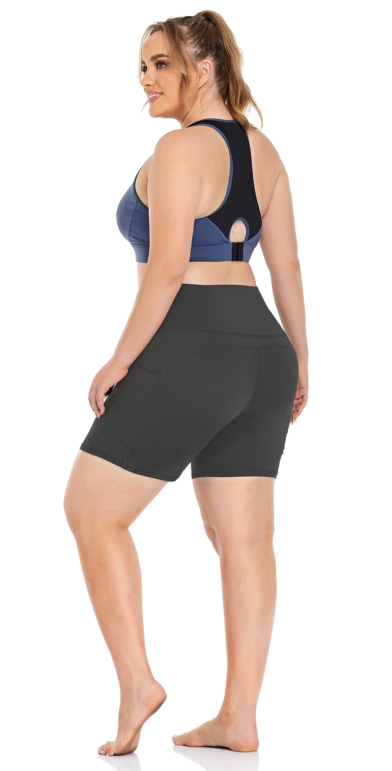 ZERDOCEAN Women's Plus Size High Waist Yoga Shorts 5