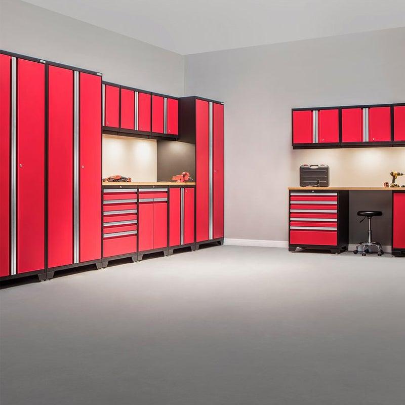 NEWAGE Pro Series 7-Piece Garage Cabinet Set with Base & Wall Cabinets, Tool Drawer, Lockers & 56