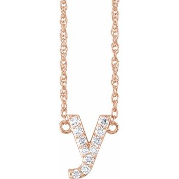 14K Gold 1/8 CTW Natural Diamond Lowercase Initial 
