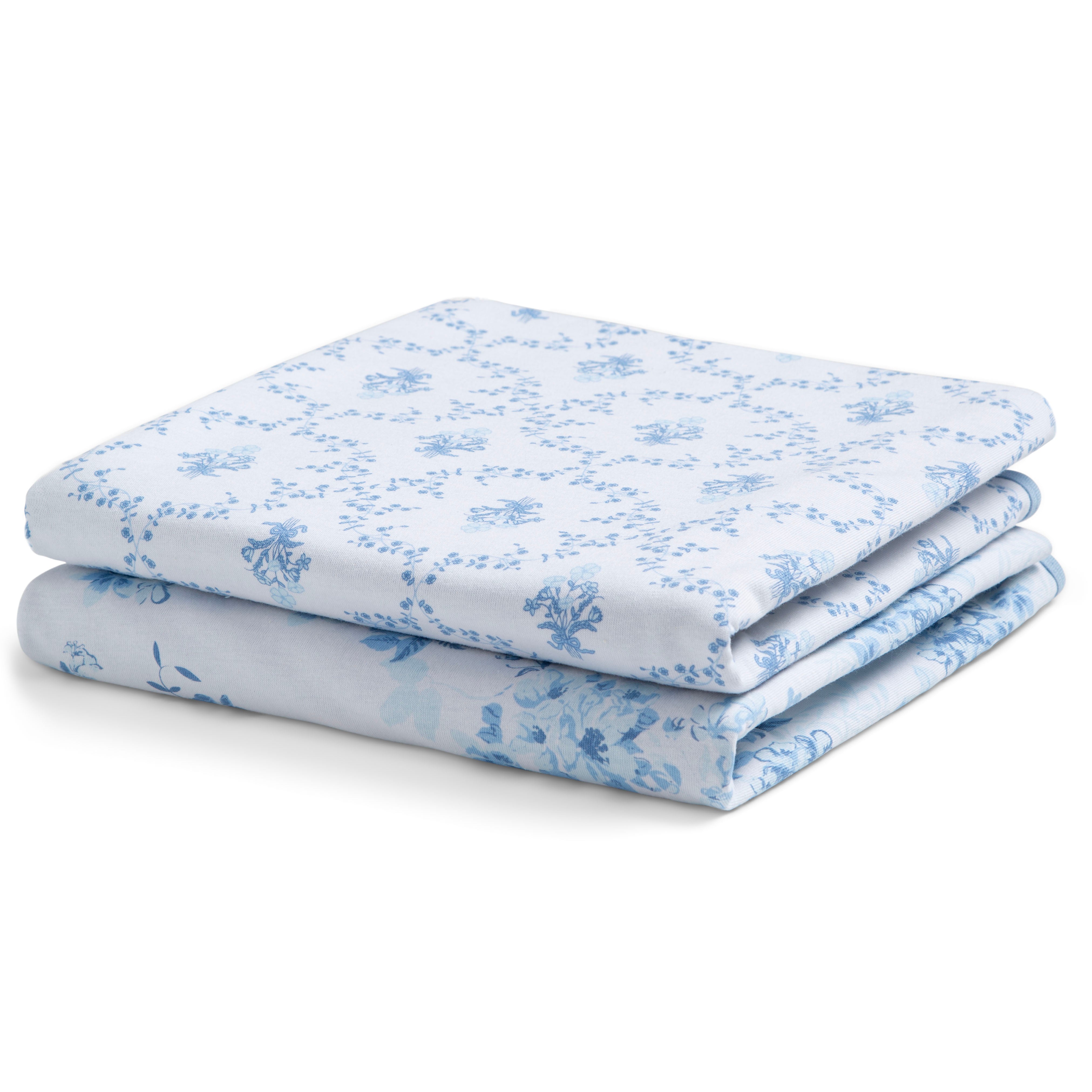 100% Organic Jersey Cotton Baby Receiving Blankets - Soft & Breathable Newborn Swaddle Blankets (2 Pack) - Perfect for Swaddling, Nursing & Stroller Use