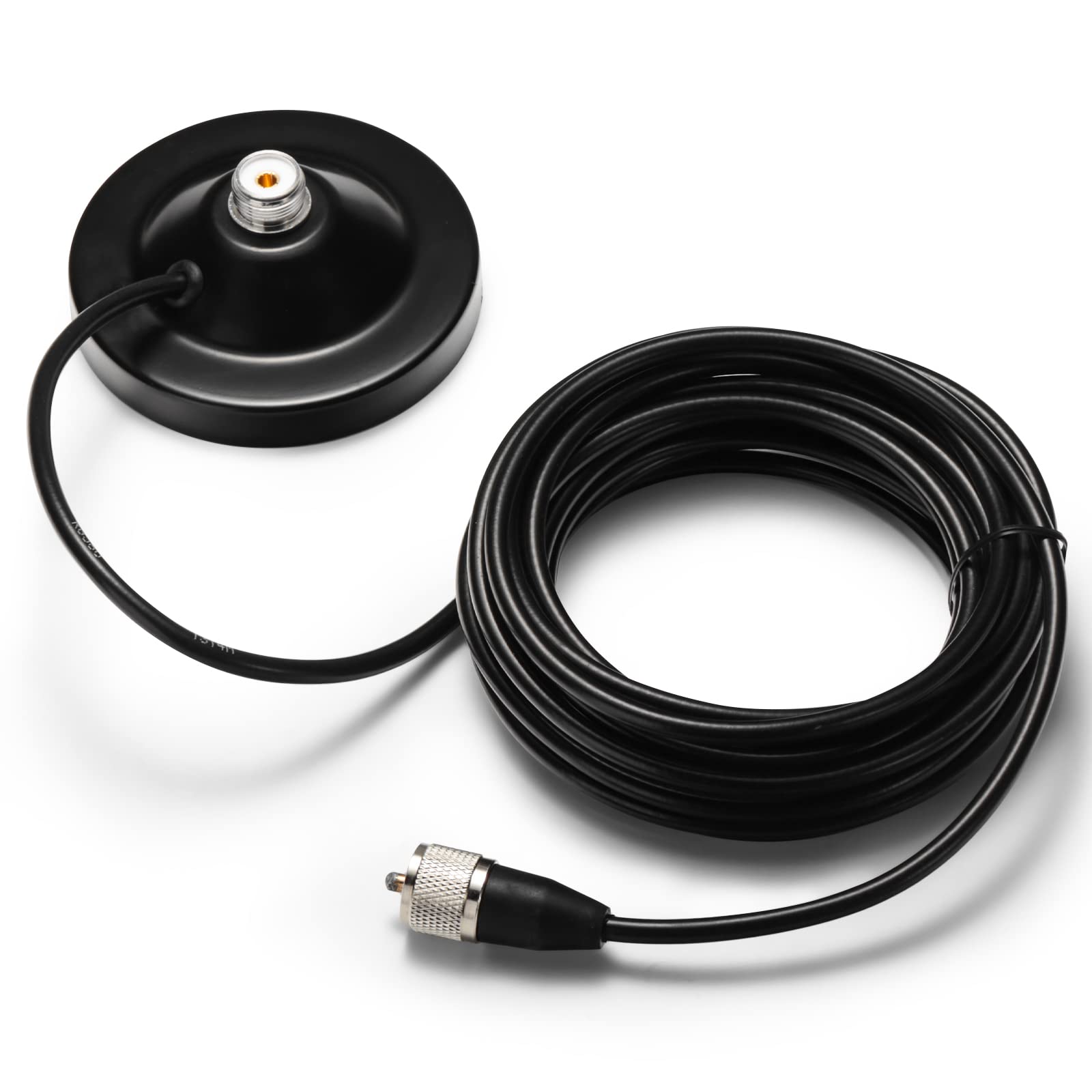 Radioddity RAM5 CB/VHF/UHF/HF Ham Radio Antenna Magnet Mount with SO-239 Connector & 16.4Ft Coaxial Cable - PL-259 Plug Compatible for Mobile Radios | Perfect for Truck, Jeep, RV & Off-Road Communication