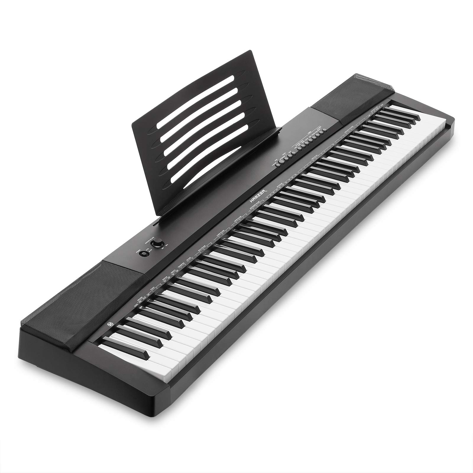 Hamzer 88-Key Digital Piano Keyboard with Semi-Weighted Keys, Built-In Speakers & Sustain Pedal - Full-Size Portable Electronic Keyboard for Beginners, Home Practice & Live Performances
