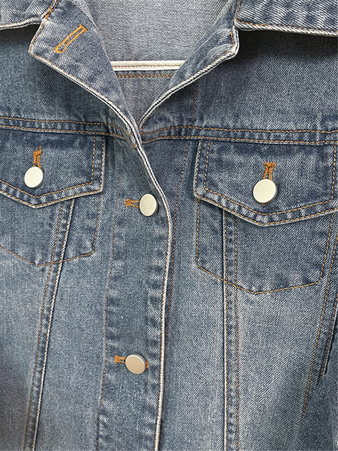 Women's Denim Vest with Turn-Down Collar & Patchwork Details - Single Breasted Jacket with Ruched Pockets | Casual Outfits, Layering Piece for Spring/Fall Fashion