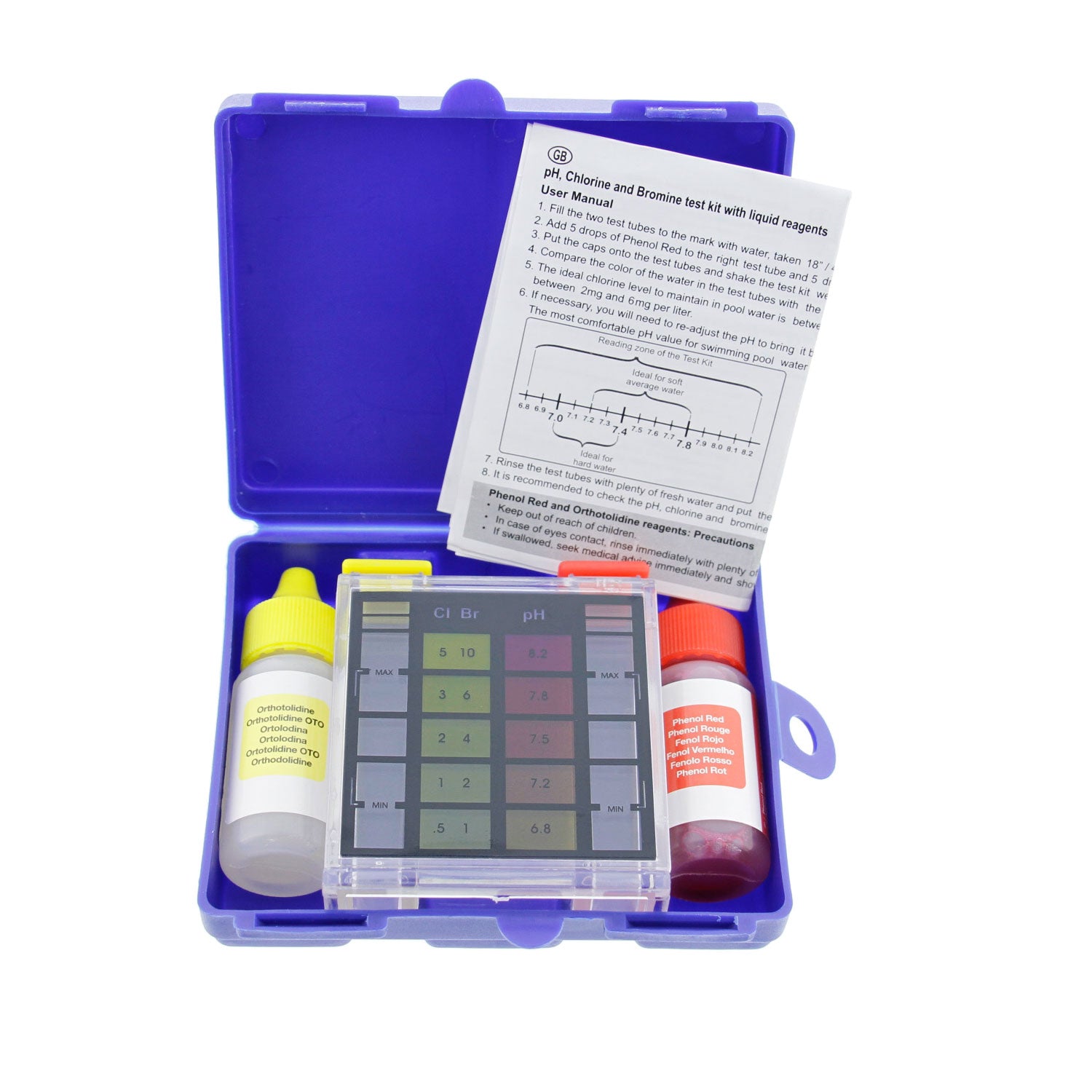 U.S. Pool Supply® Standard 3-Way Swimming Pool & Spa Water Test Kit - pH, Chlorine & Bromine Testing for Clean & Safe Water - Perfect for Home Pools, Hot Tubs & Spas