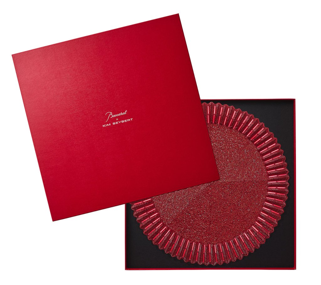 Etoile Red Placemat Set of 2 - Premium Cotton Table Mats with Gift Box - Perfect for Dining Table Decor, Holiday Dinner Parties & Home Entertaining