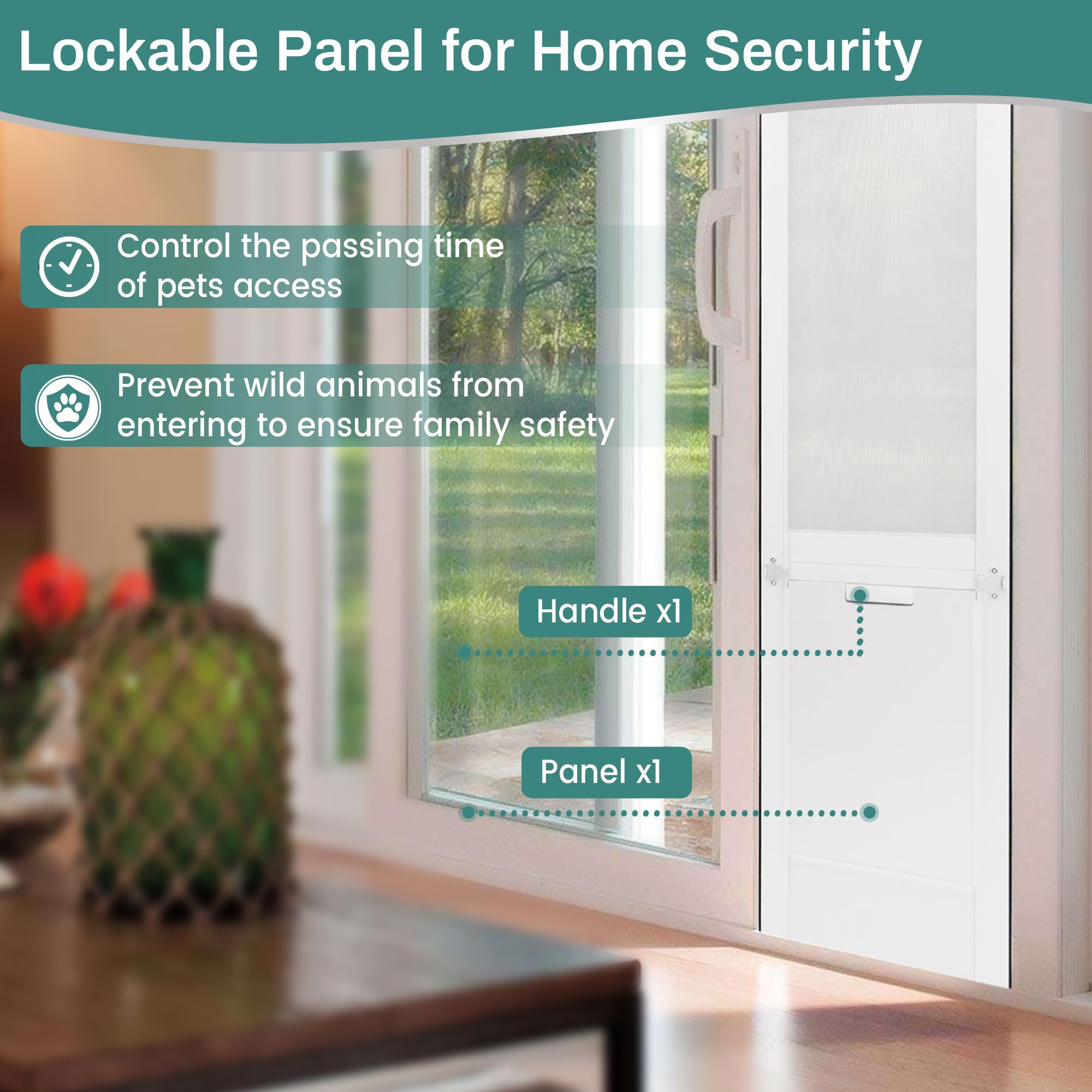 Pet Door for Sliding Glass Doors - 8.66