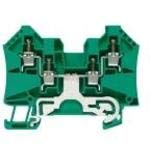 1905130000 DIN Rail Terminal Block, 4 Position Screw Type Connector - 5 Pack for Industrial Electrical Wiring and Control Panels
