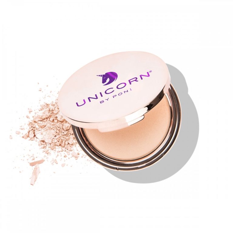 PONi Unicorn Champagne Highlighter Powder - Shimmering Face & Body Makeup for Parties, Festivals & Special Occasions