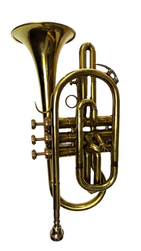 Premium Bb Cornet with Gold Finish - Professional Brass Instrument for Bands & Soloists - Includes Protective Case - Ideal for Performances, Practice & Music Education