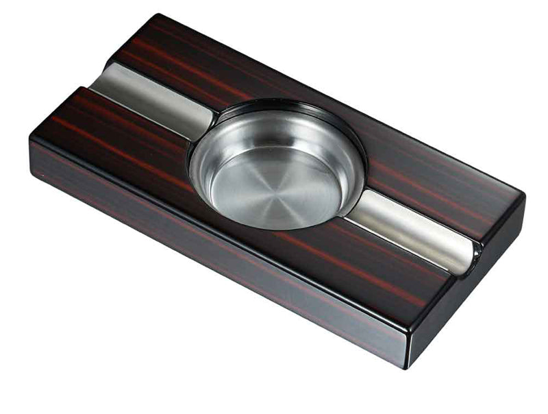 Premium Windsor Ebony Macassar Wooden Cigar Ashtray - Luxury Cigar Accessories for Smoking Enthusiasts - Perfect for Home Bars, Man Caves & Outdoor Lounges